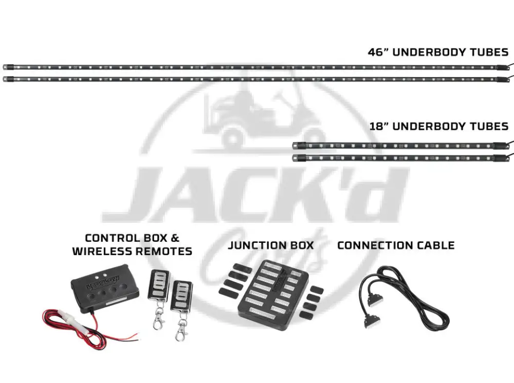 12-Volt Million Color Expandable LED 6-Seater Golf Cart Underbody Lighting Kit - Image 3