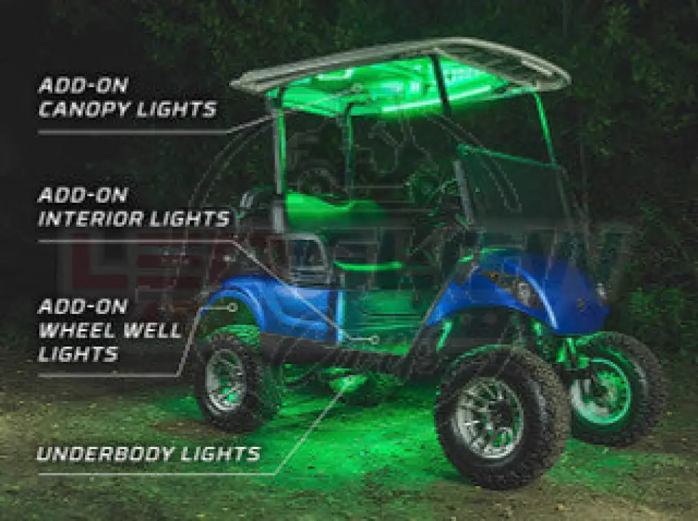 4pc Million Color LED Golf Cart Canopy and Interior Add-On Lighting Kit - Image 3