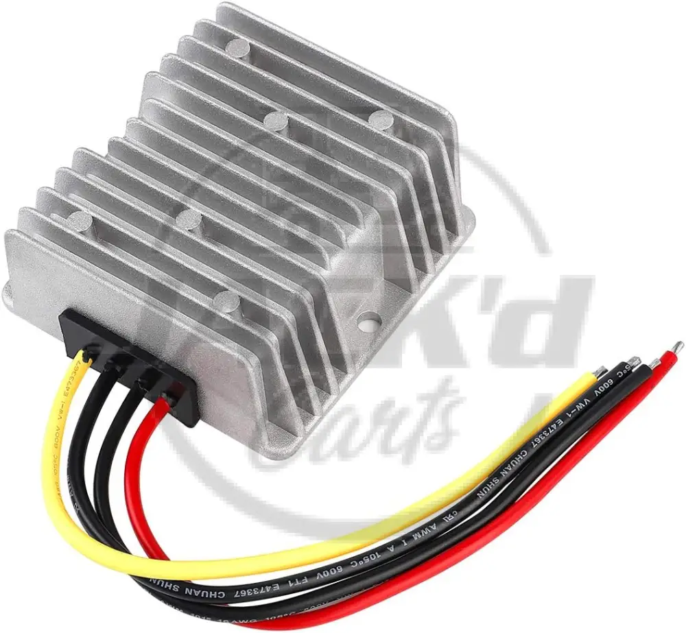 BZONE DC to DC Voltage Reducer Step Down Waterproof Voltage Regulator Buck Converter for Golf Cart Club Car (48V to 12V 10A)