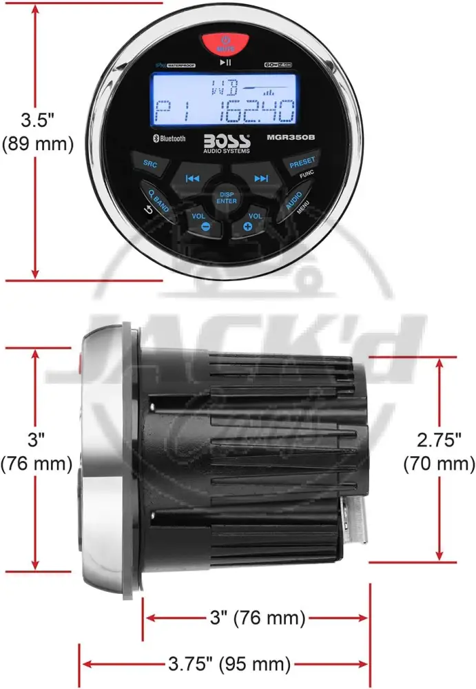 BOSS Audio Systems MGR350B Marine Gauge Bluetooth Receiver - Image 2