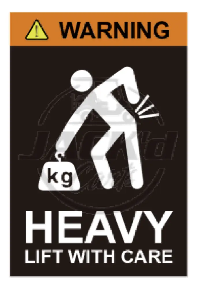 Heavy Warning Decal